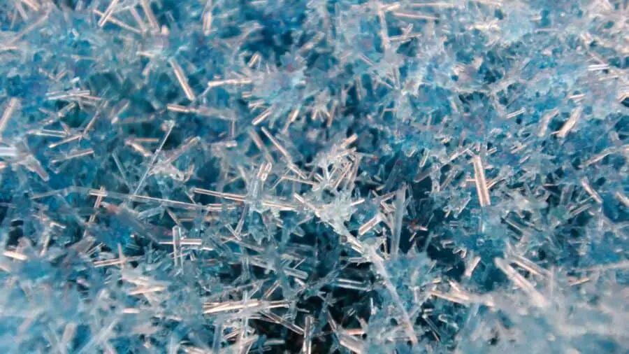 Bluish crystals of Epsom salt